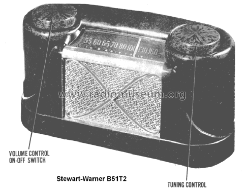 B51T2 Ch= 9044-B; Stewart Warner Corp. (ID = 1517261) Radio
