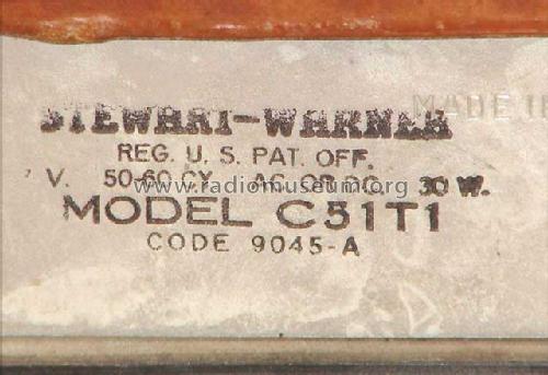 C51T1 Ch= 9045-A; Stewart Warner Corp. (ID = 383293) Radio