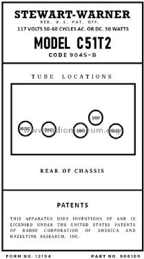 C51T2 Ch= 9045-B; Stewart Warner Corp. (ID = 2999644) Radio