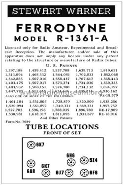 R-1361A CH=R-136; Stewart Warner Corp. (ID = 3004359) Radio