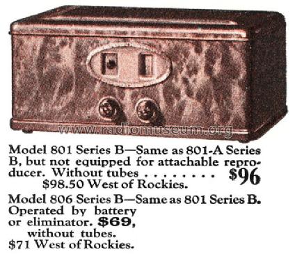 Series B 801; Stewart Warner Corp. (ID = 1374500) Radio