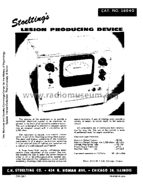 Lesion Producing Device 58040; Stoelting Co.; (ID = 2380218) Ausrüstung