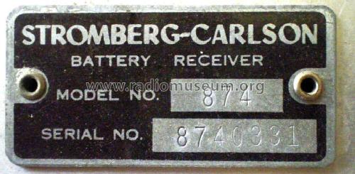 874H ; Stromberg Carlson (ID = 1730571) Radio