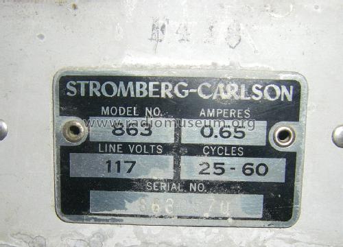 863H Ch= 02100; Stromberg Carlson (ID = 1429604) Radio