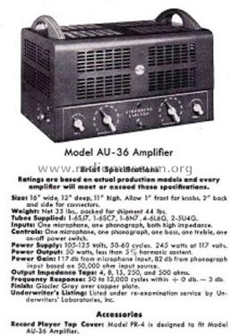 Amplifier AU-36; Stromberg-Carlson Co (ID = 1799336) Ampl/Mixer