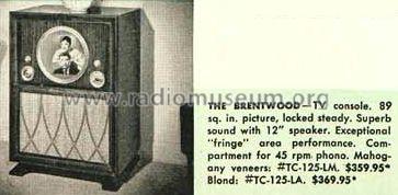 The Brentwood TC-125-LM; Stromberg-Carlson Co (ID = 479104) TV-Radio