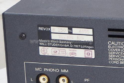 Revox Amplifier B250; Studer GmbH, Willi (ID = 2867787) Ampl/Mixer