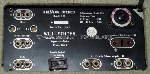 Revox G36 19/38; Studer GmbH, Willi (ID = 672795) Reg-Riprod