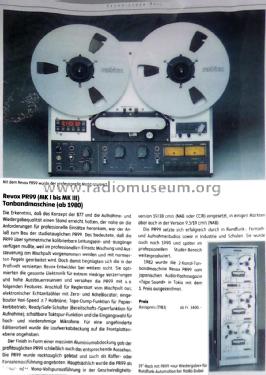 Studio PR99-MK3; Studer-Revox; (ID = 2157236) R-Player