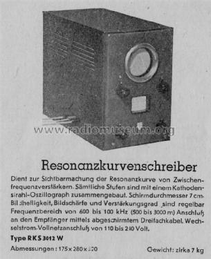 Resonanzkurvenschreiber RKS-3012W; Stuzzi Ges. mbH; (ID = 974346) Equipment