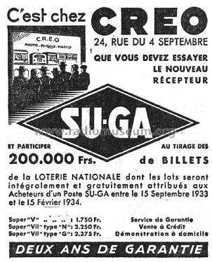 Super-Su-Ga VII Type N; SU-GA Suga; Paris, (ID = 2063742) Radio