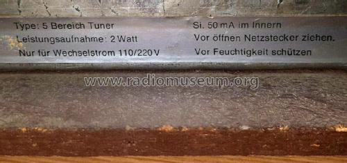 5 Bereich Tuner T128; Südfunk-Apparatebau, (ID = 2603888) Radio