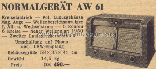 Luxussuper AW61L ; Südverstärker GmbH (ID = 148340) Radio