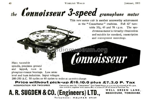 Connoisseur Three Speed; Sugden & Co. Ltd., A (ID = 2831249) R-Player