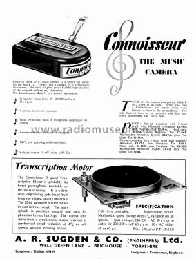 Connoisseur Three Speed; Sugden & Co. Ltd., A (ID = 2836403) Ton-Bild