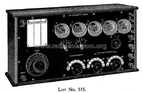 Five-Valve Cabinet Receiver No. 515; Sullivan, H.W., (ID = 1077378) Radio