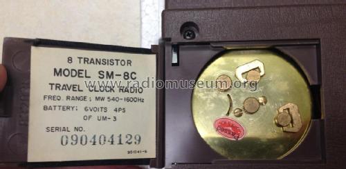 8 Transistor Travel Clock Radio SM-8C ; Sun Mark - American (ID = 1734078) Radio