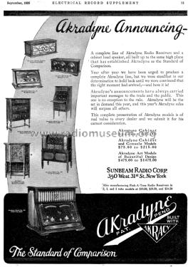 Akradyne Art Model 1475; Sunbeam Radio Corp., (ID = 1965843) Radio