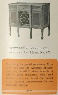 Akradyne Art Model 975; Sunbeam Radio Corp., (ID = 2541684) Radio
