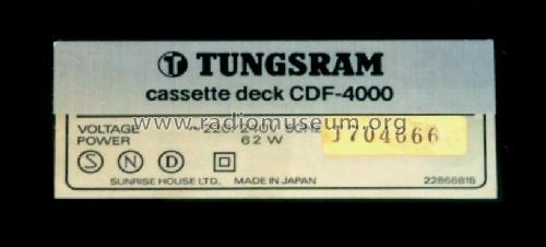 Tungsram Stereo Cassette Deck CDF-4000; Sunrise House Ltd. (ID = 2971183) Enrég.-R