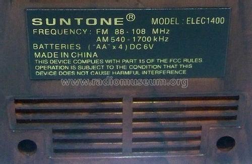 ELEC-1400; Suntone where (ID = 1240572) Radio