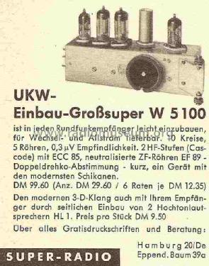 Einbausuperhet W-5100; Super-Radio Drewek & (ID = 835564) Converter