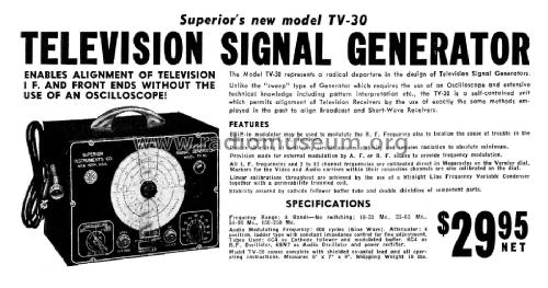 Television Signal Generator TV30; Superior Instruments (ID = 2169434) Ausrüstung