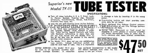 Tube Tester TV-11; Superior Instruments (ID = 2170479) Ausrüstung