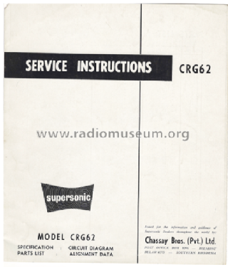 Transistor Battery Radio-Gramophone CRG62 ; Supersonic Chassay (ID = 2762448) Radio