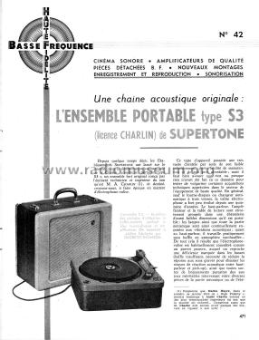 Chaîne Acoustique Portable S3; Supertone, Waltham (ID = 2516107) R-Player