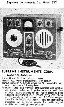Audolyzer 562; Supreme Instruments (ID = 1291726) Equipment