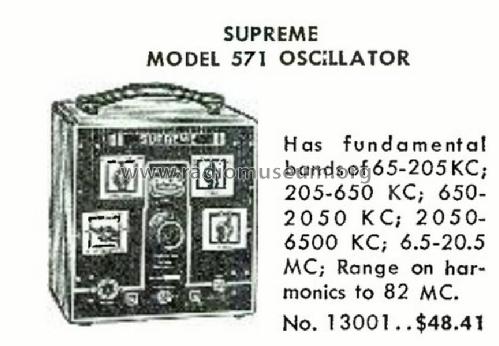 RF Signal Generator 571; Supreme Instruments (ID = 2220279) Ausrüstung