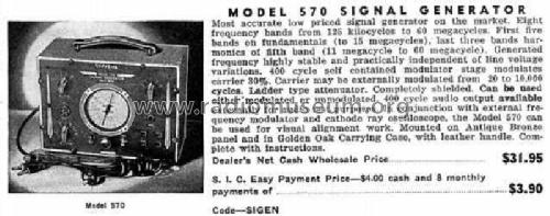 Signal Generator 570; Supreme Instruments (ID = 2658020) Equipment