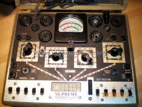 Tube and Battery Tester 599-A; Supreme Instruments (ID = 1319225) Equipment