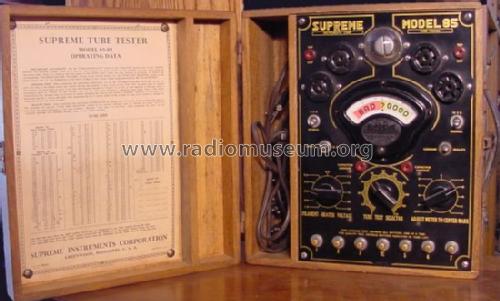 Tube Tester 85-PL; Supreme Instruments (ID = 212122) Equipment