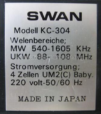 Swan KC-304; Swan, where? (ID = 463008) Radio