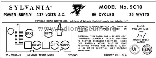 5C10B ; Sylvania Hygrade, (ID = 2949827) Radio