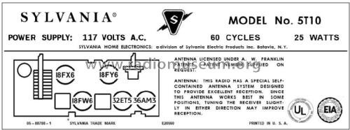 5T10B Ch= 630-5; Sylvania Hygrade, (ID = 2944960) Radio