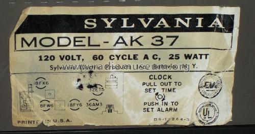 AK 37 ; Sylvania Hygrade, (ID = 2690115) Radio