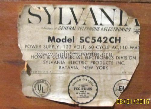 SC542CH Ch= 370-1 + 803-1; Sylvania Hygrade, (ID = 1947674) Radio