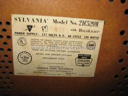 21C529M with Halolight ; Sylvania Hygrade, (ID = 1660391) Television