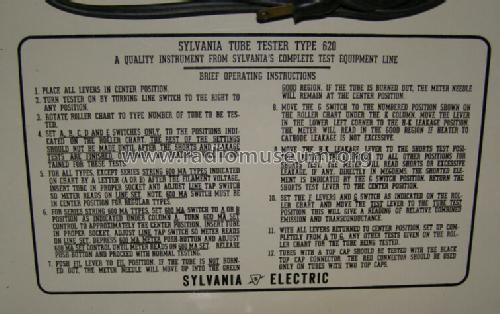 Tube Tester 620; Sylvania Hygrade, (ID = 1276887) Equipment