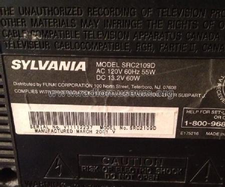 TV & VCR Combo Portable SRC2109D; Sylvania Hygrade, (ID = 1736902) Television