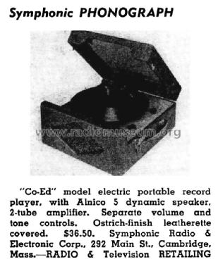 Phonograph Co-Ed ; Symphonic Radio & (ID = 1303739) Ton-Bild
