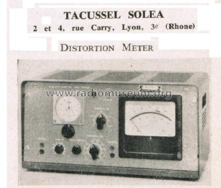 Distortion Meter DH 2; Tacussel Solea; Lyon (ID = 2810179) Equipment