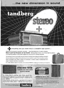 Model 3 Stereo ; Tandberg Radio; Oslo (ID = 2986260) R-Player