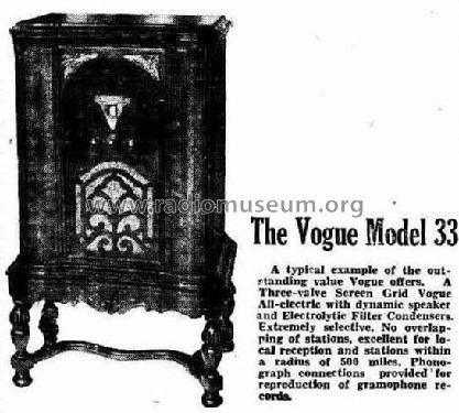 Vogue 33 ; Vogue Brand Allan’s (ID = 2105394) Radio