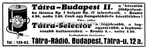 Budapest II.; Tátra Rádió; (ID = 2486019) Kit