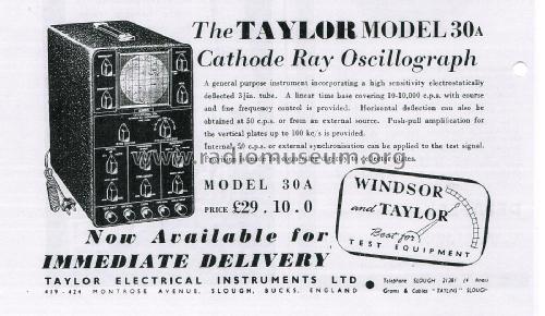 Oscilloscope 30A; Taylor Electrical (ID = 2781678) Equipment