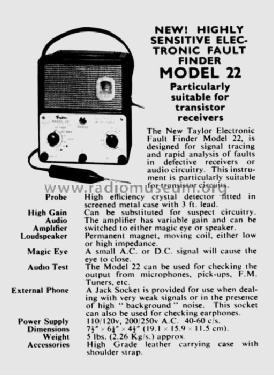 Signal Tracer Model 22; Taylor Electrical (ID = 501159) Equipment